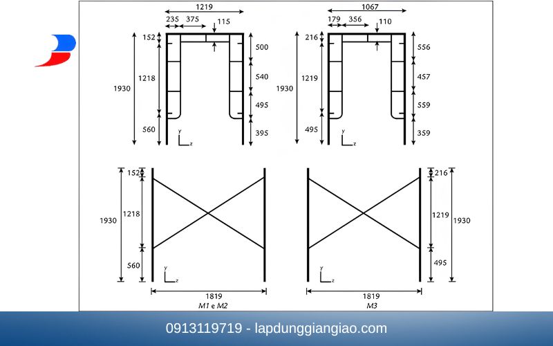 thông số kỹ thuật của giàn giáo khung