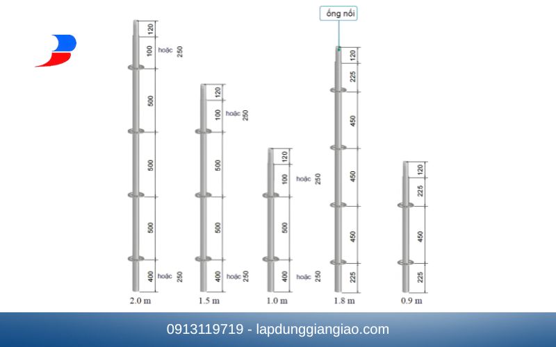 Thông số kỹ thuật đo lường đường kính ống thép của kích thước giáo Ringlock.