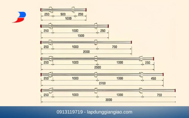 kích thước giàn giáo nêm