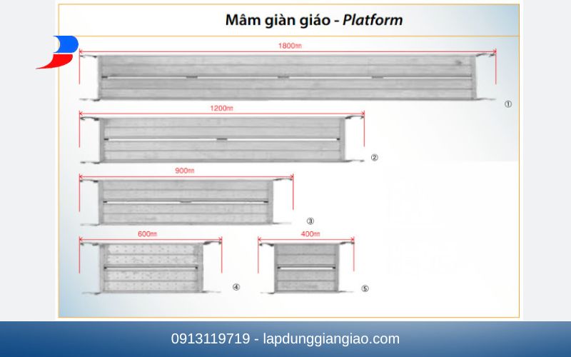 Kích thước mâm giàn giáo chuẩn an toàn cho công trình xây dựng.