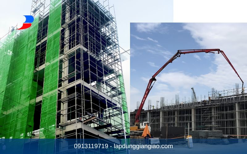 giàn giáo nêm thi công công trình cao tầng